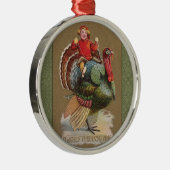 Thanksgiving Turkije Funny  groeten Metalen Ornament (Rechts)