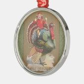 Thanksgiving Turkije Funny  groeten Metalen Ornament (Links)