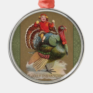 Thanksgiving Turkije Funny  groeten Metalen Ornament