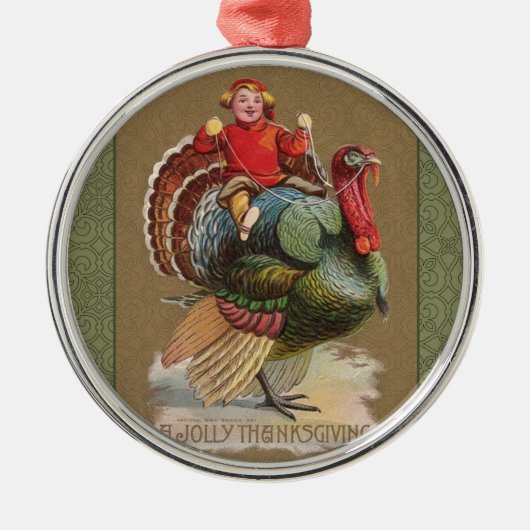 Thanksgiving Turkije Funny  groeten Metalen Ornament (Voorkant)