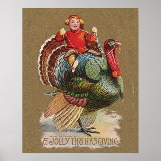 Thanksgiving Turkije Funny  groeten Poster (Voorkant)