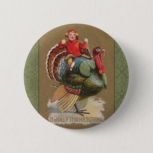 Thanksgiving Turkije Funny  groeten Ronde Button 5,7 Cm (Voorkant)