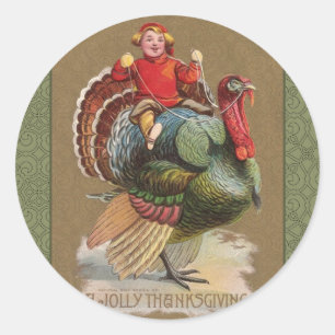 Thanksgiving Turkije Funny  groeten Ronde Sticker