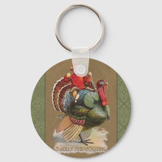 Thanksgiving Turkije Funny  groeten Sleutelhanger (Voorkant)