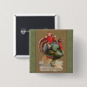 Thanksgiving Turkije Funny  groeten Vierkante Button 5,1 Cm (Voorkant /achterkant)