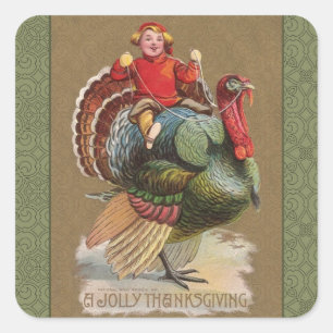 Thanksgiving Turkije Funny  groeten Vierkante Sticker