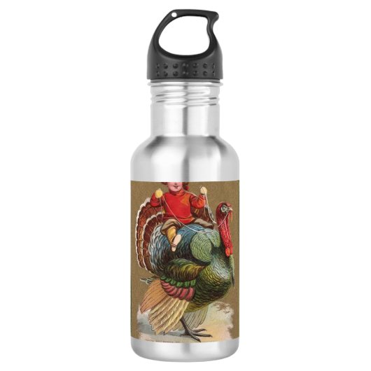 Thanksgiving Turkije Funny groeten Waterfles (Voorkant)