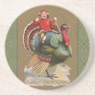 Thanksgiving Turkije Funny  groeten Zandsteen Onderzetter