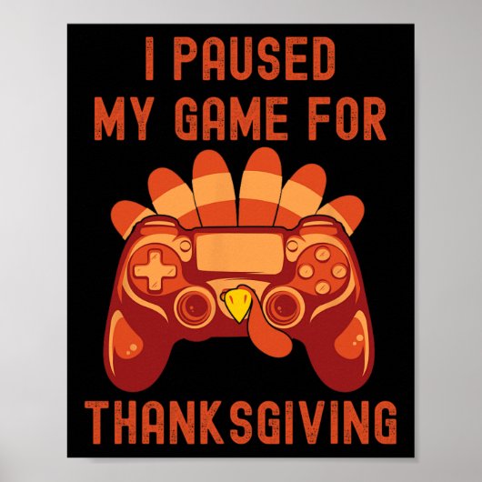 Thanksgiving Turkije Gaming Controller Boys Kinder Poster (Voorkant)
