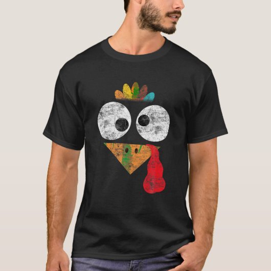 Thanksgiving Turkije geconfronteerd met bijpassend T-shirt (Voorkant)