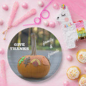 Thanksgiving Turkije Geef Bedankt Pompoen Papieren Bordje (Feest)