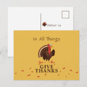 Thanksgiving Turkije geeft Bedankt Feestdagenkaart (Voorkant / Achterkant)