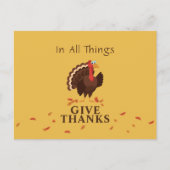 Thanksgiving Turkije geeft Bedankt Feestdagenkaart (Voorkant)