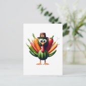 Thanksgiving Turkije gemaakt van groenten Briefkaart (Staand voorkant)