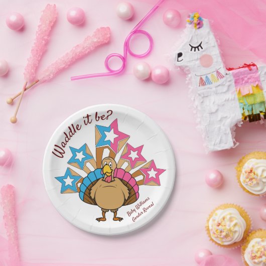 Thanksgiving Turkije Genderonthulling Papieren Bordje (Feest)