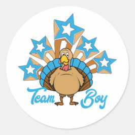 Thanksgiving Turkije Gendervrijheid - Team Boy Ronde Sticker