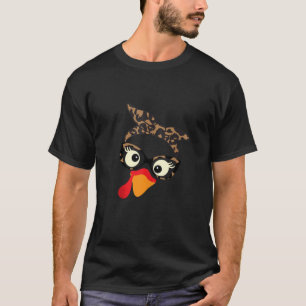Thanksgiving Turkije Gezicht Leopard Print Glazen  T-shirt