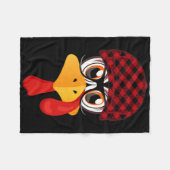 Thanksgiving Turkije gezicht met Herfst patroon Pe Fleece Deken (Voorkant (Horizontaal))