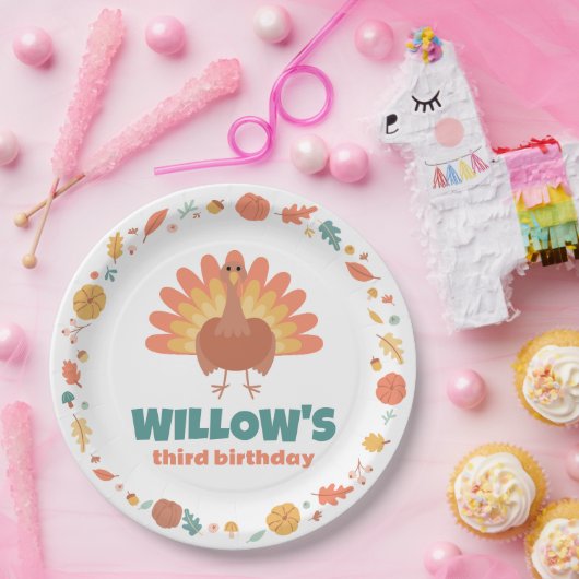 Thanksgiving Turkije Gobble Birthday Papieren Bordje (Feest)