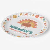 Thanksgiving Turkije Gobble Birthday Papieren Bordje (Gekanteld)