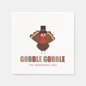 Thanksgiving Turkije Gobble Gobble Servet (Voorkant)