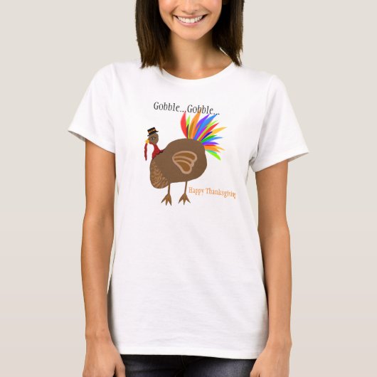 Thanksgiving Turkije Gobble Gobble T-shirt (Voorkant)