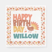 Thanksgiving Turkije Gobble Happy Birthday Servet (Voorkant)