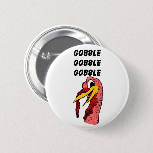 Thanksgiving Turkije Gobble Ronde Button 5,7 Cm (Voorkant /achterkant)