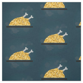 Thanksgiving Turkije Grafisch goud Faux Glitter Stof