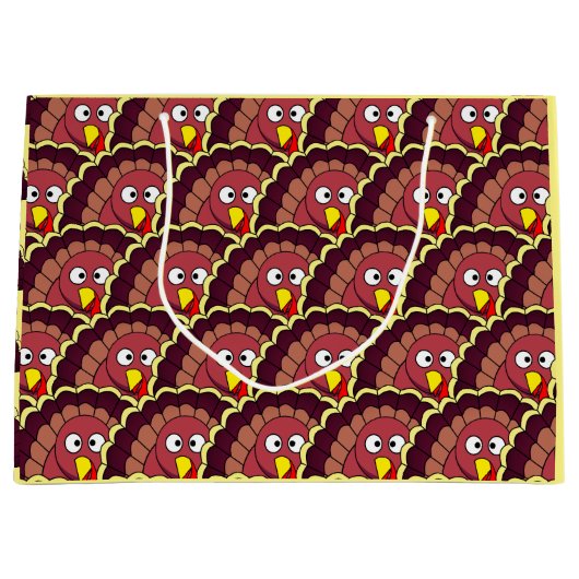 Thanksgiving Turkije Grote Gift Bag Groot Cadeauzakje (Voorkant)