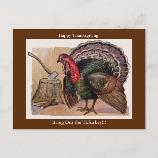  Thanksgiving Turkije haalt Tofurkey uit Feestdagenkaart (Voorkant)