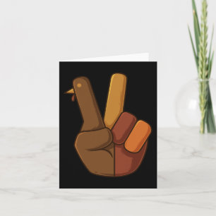 Thanksgiving Turkije Hand Vredesbord Fun Boys Kind Kaart
