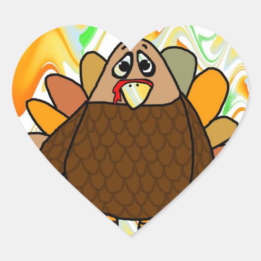 Thanksgiving Turkije Hart Sticker (Voorkant)