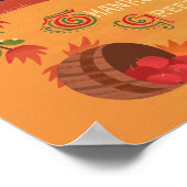 Thanksgiving Turkije Herfst Harvest Art Print (Hoek)