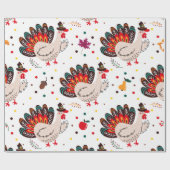 Thanksgiving Turkije Herfst herfst leest patroon Cadeaupapier (Vlak)
