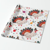 Thanksgiving Turkije Herfst herfst leest patroon Cadeaupapier (Uitgerold)