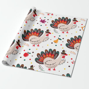 Thanksgiving Turkije Herfst herfst leest patroon Cadeaupapier