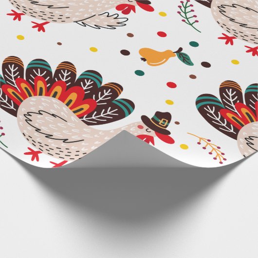 Thanksgiving Turkije Herfst herfst leest patroon Cadeaupapier (Hoek)
