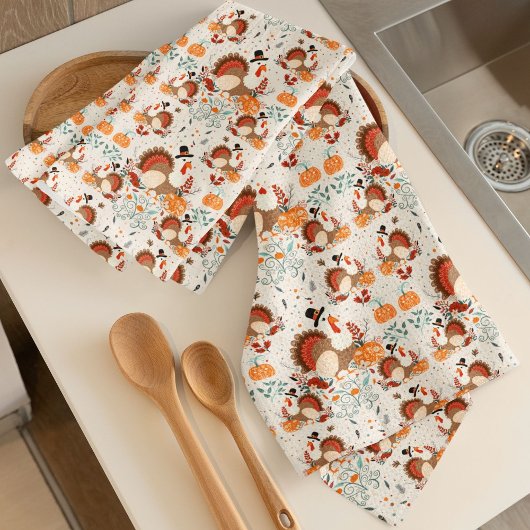 Thanksgiving Turkije Herfstpatroon Theedoek