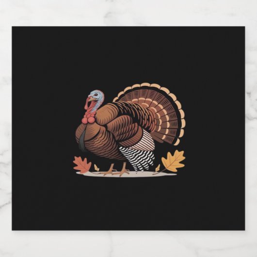 Thanksgiving Turkije – Herfstvakantie Classic Clas Sparkling Wijnetiket (Enkel label)