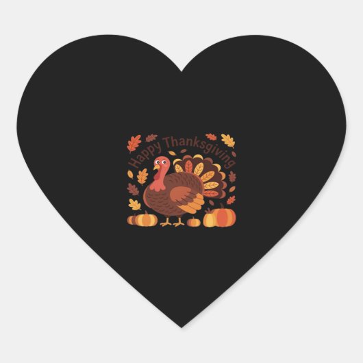 Thanksgiving Turkije – Herfstvakantie Classic Over Hart Sticker (Voorkant)