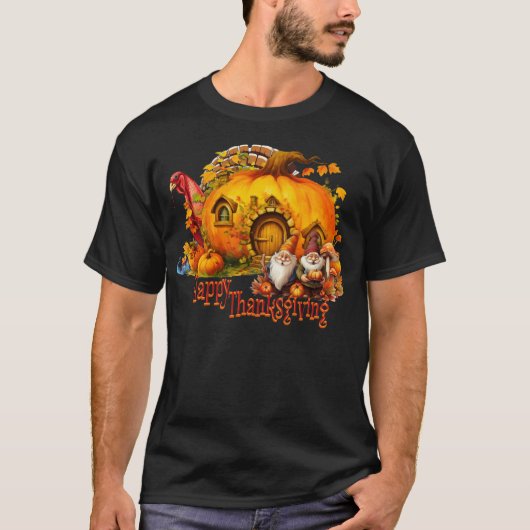 Thanksgiving Turkije Horror Gnomen T-shirt (Voorkant)