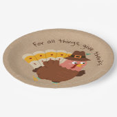 Thanksgiving Turkije Humor Napkins Papieren Bordje (Gekanteld)
