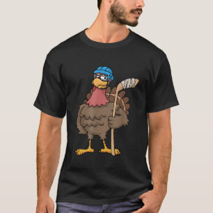 Thanksgiving Turkije IJshockey Tshirt Helm Pumpk