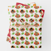 Thanksgiving Turkije Inpakpapier Vel (In situ)