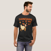Thanksgiving Turkije is hier de dag van het gezin  T-shirt (Voorkant volledig)