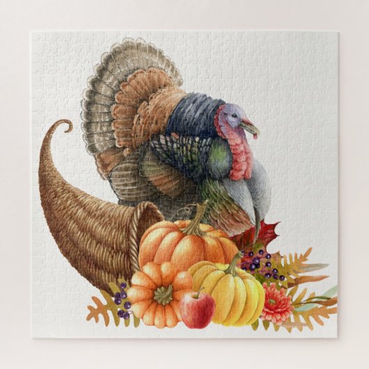Thanksgiving Turkije Jigzaag Puzzle Legpuzzel (Verticaal)
