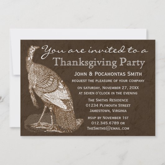 Thanksgiving Turkije Kaart (Voorkant)