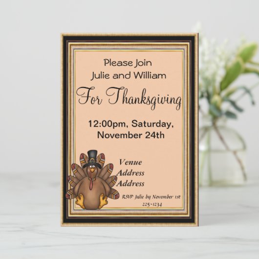 Thanksgiving Turkije Kaart (Staand voorkant)