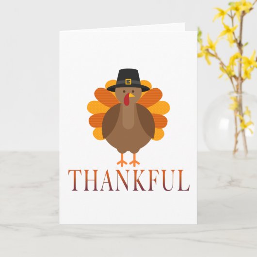 Thanksgiving Turkije Kaart (Gele Bloem)